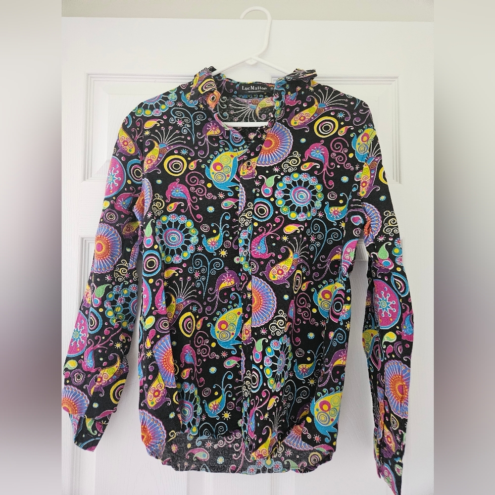 Colorful Paisley Men's Casual Button Down Shirt